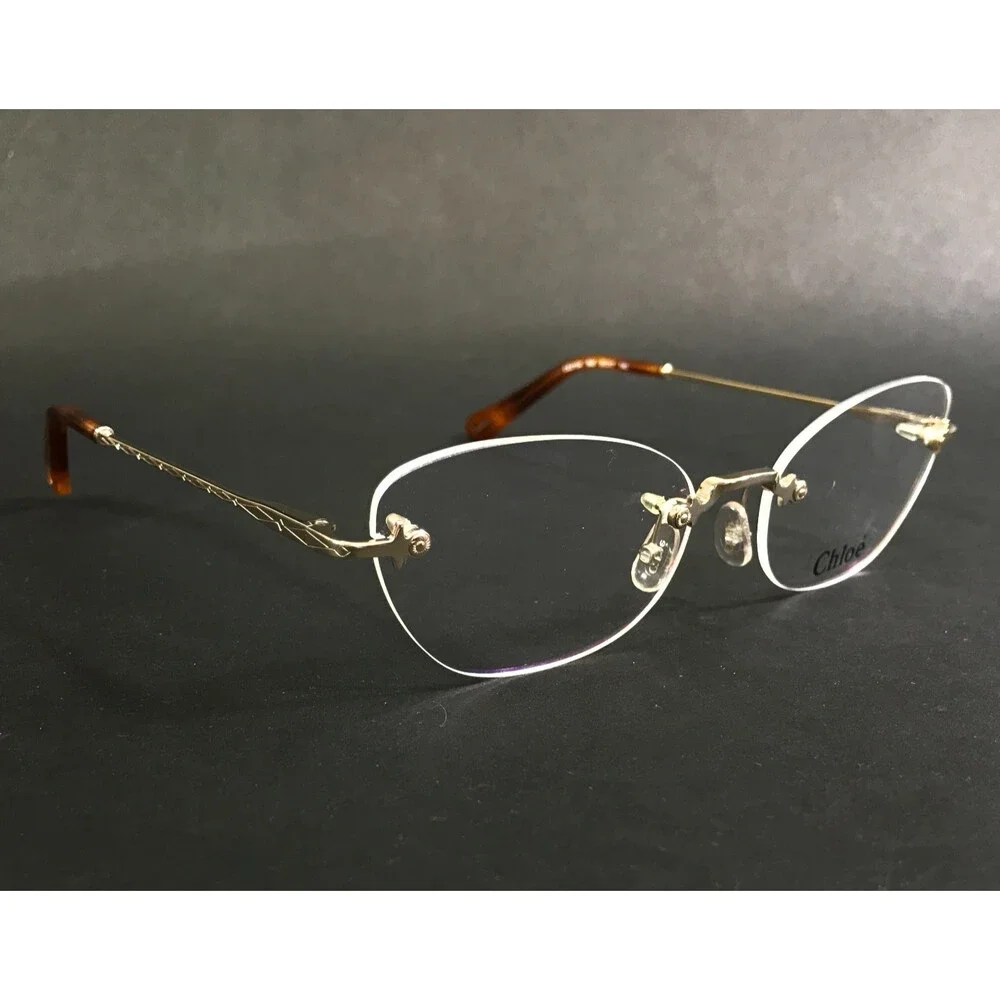 Chloe Eyeglasses Frames CE2154 906 Washed Gold Rimless Cat Eye 57-17-140